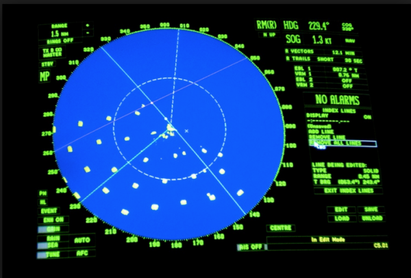 Here is a sample screen of radar watchkeeping
