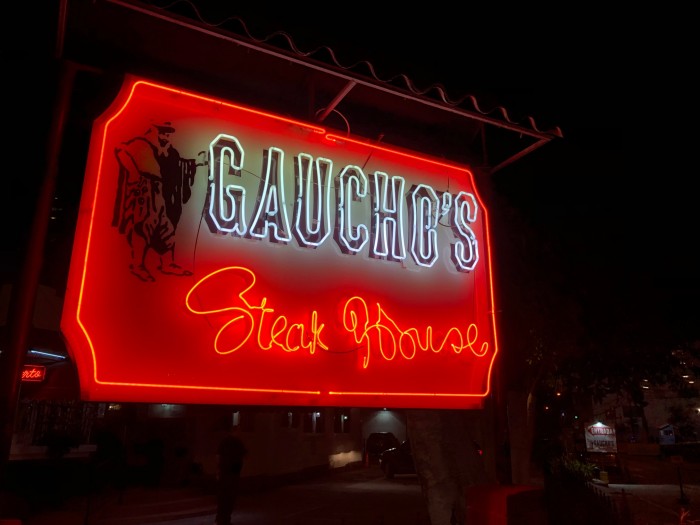 Goucho's Steak House neon sign